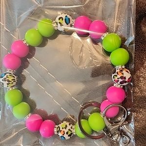 Silicone bead keychain